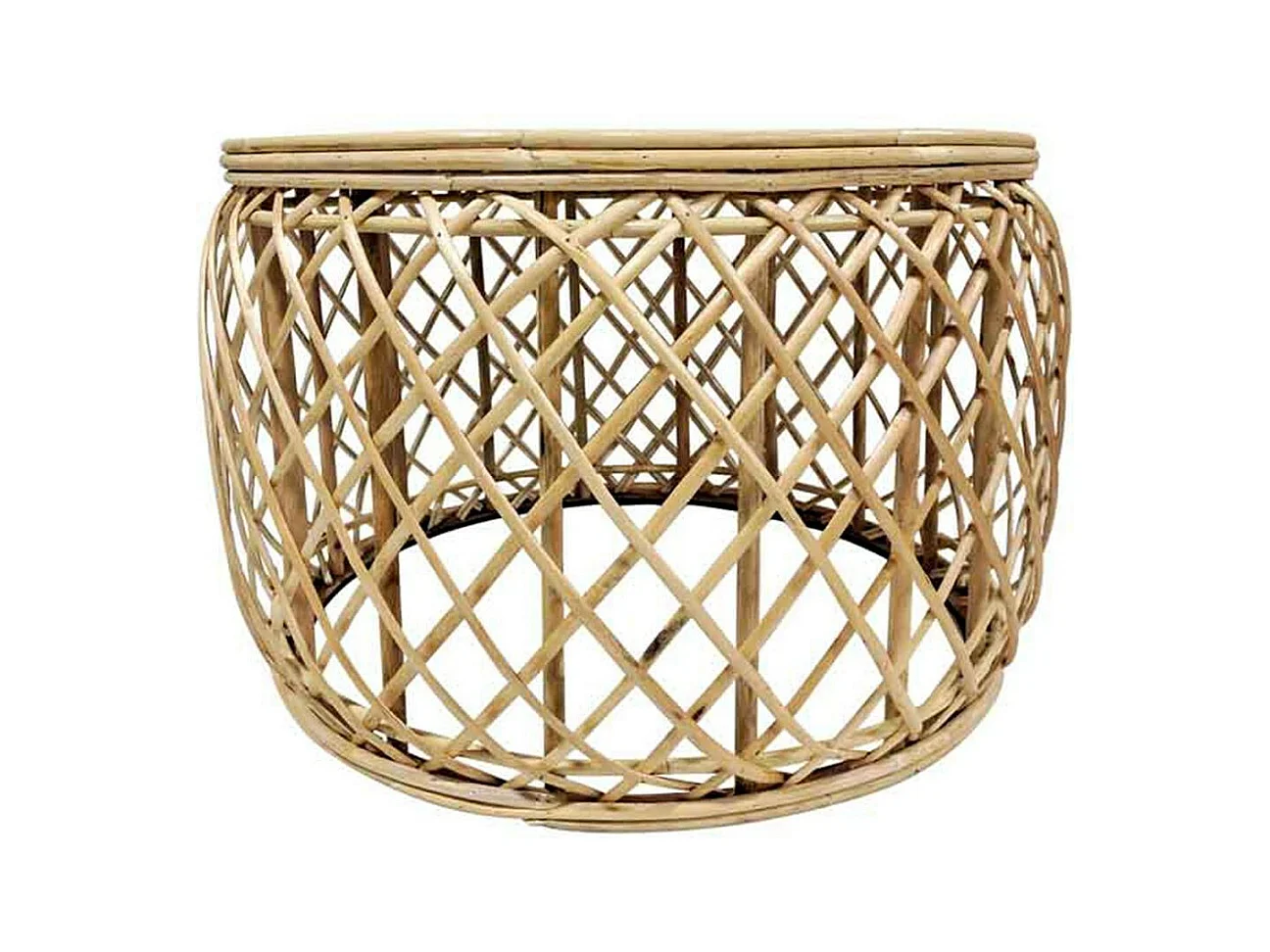 Table d'Appoint en Rotin "Massa" 60cm Naturel