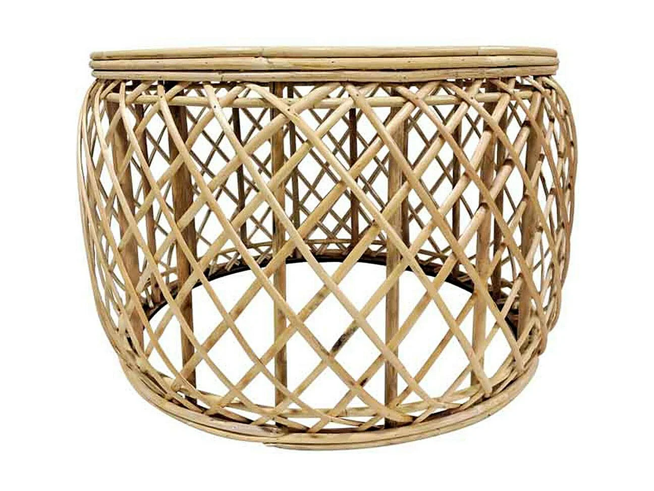 Table d'Appoint en Rotin "Massa" 60cm Naturel