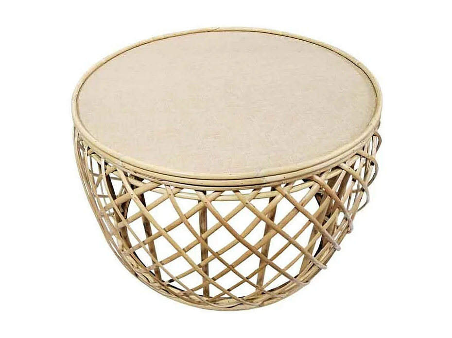 Table d'Appoint en Rotin "Massa" 60cm Naturel