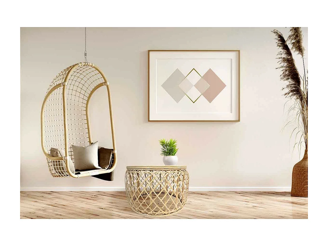 Table d'Appoint en Rotin "Massa" 60cm Naturel