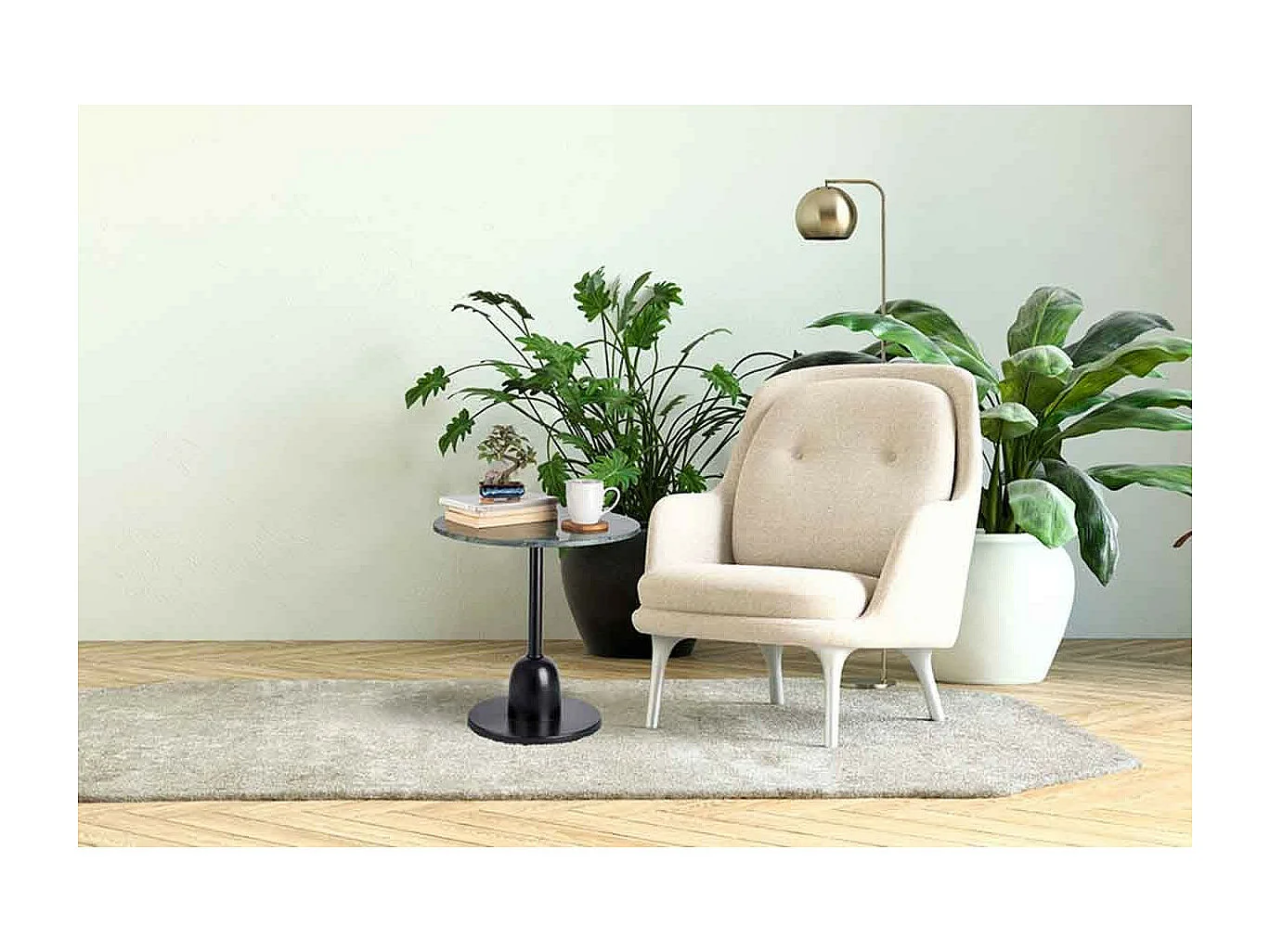 Table d'Appoint en Marbre "Gordon" 48cm Vert