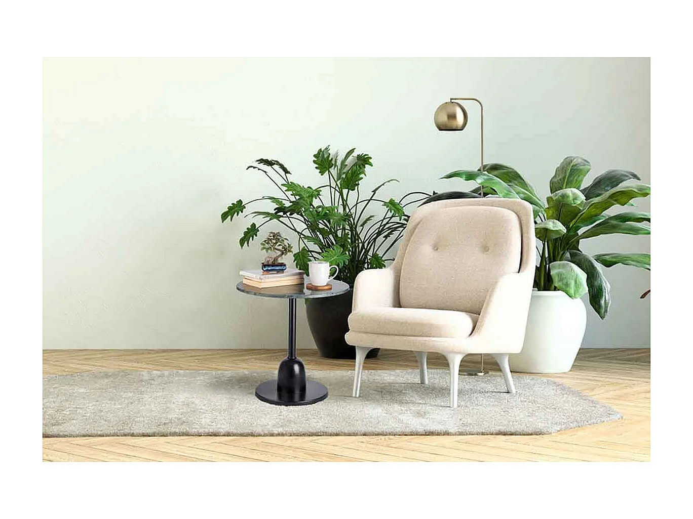 Table d'Appoint en Marbre "Gordon" 48cm Vert