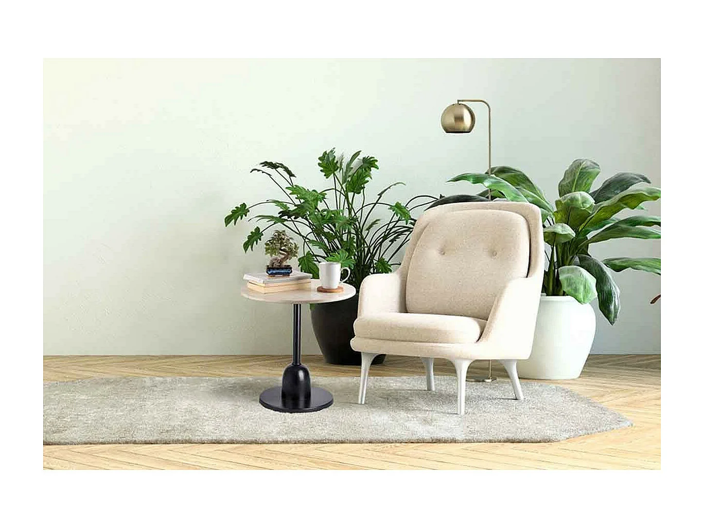 Table d'Appoint en Marbre "Gordon" 48cm Blanc