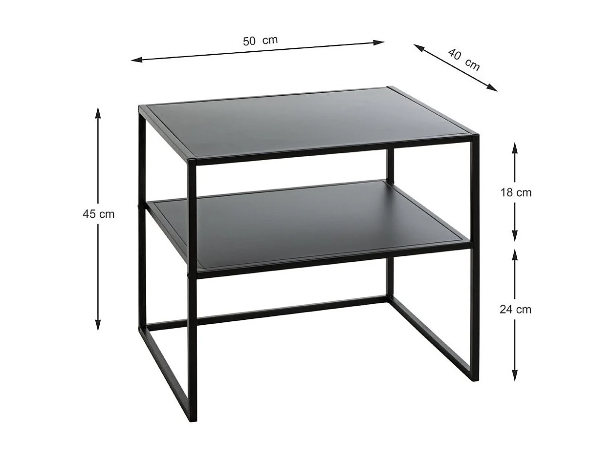 Table d'Appoint Design "Lirola" 50cm Noir