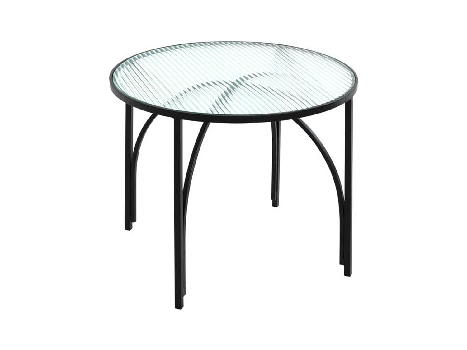 Table d'Appoint Ronde Design "Ondulé" 50cm Noir