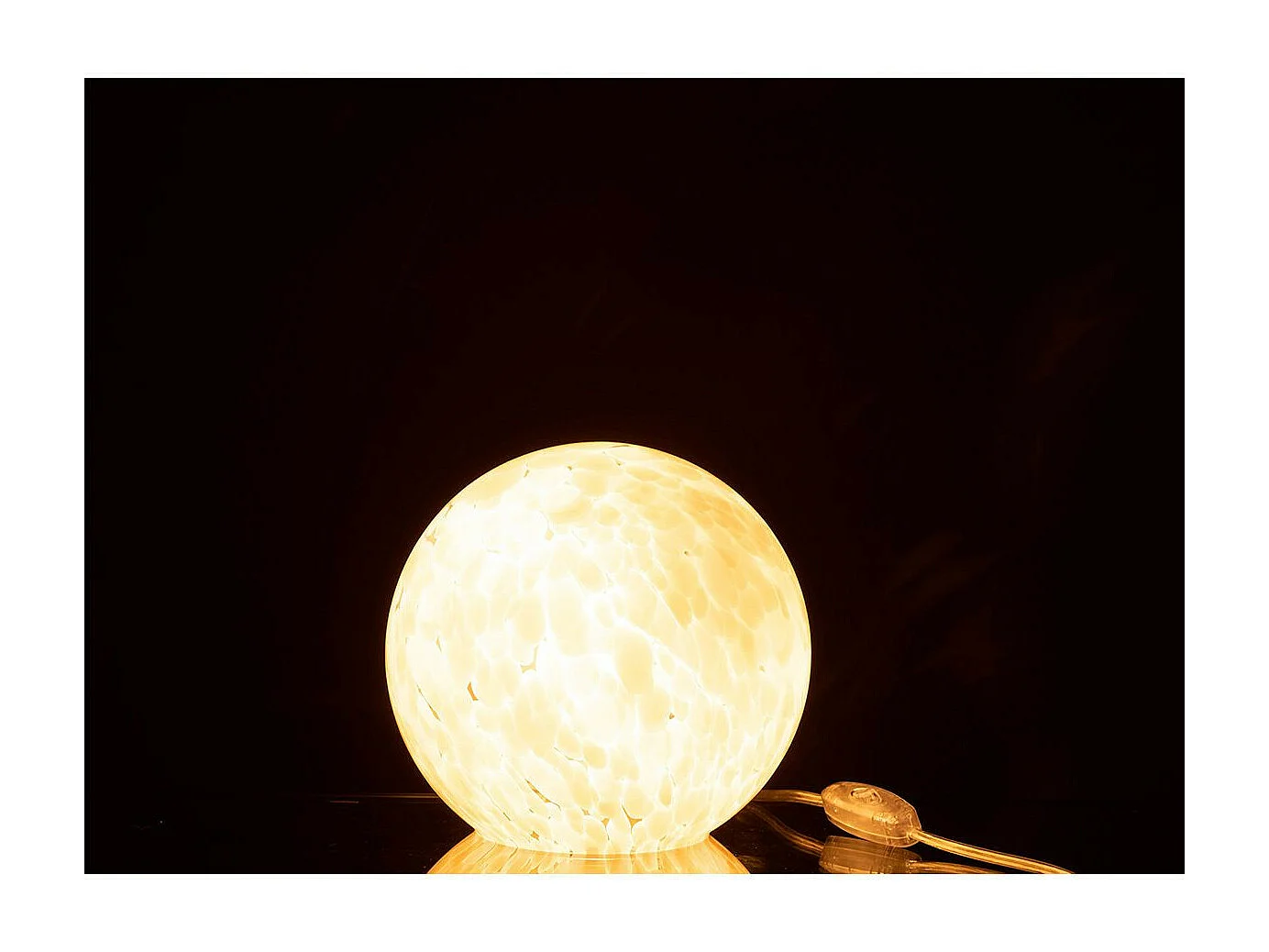 Lampe à Poser en Verre "Mélissa" 18cm Beige