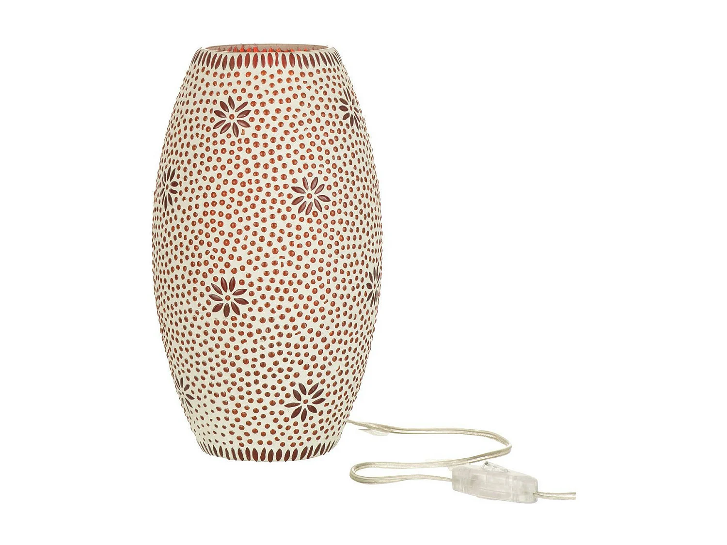 Lampe à Poser en Verre "Bram" 28cm Rouge