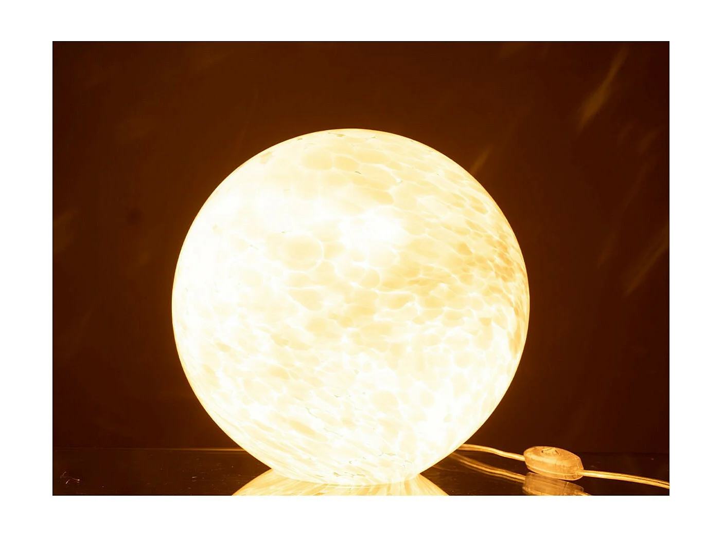 Lampe à Poser en Verre "Mélissa" 28cm Beige