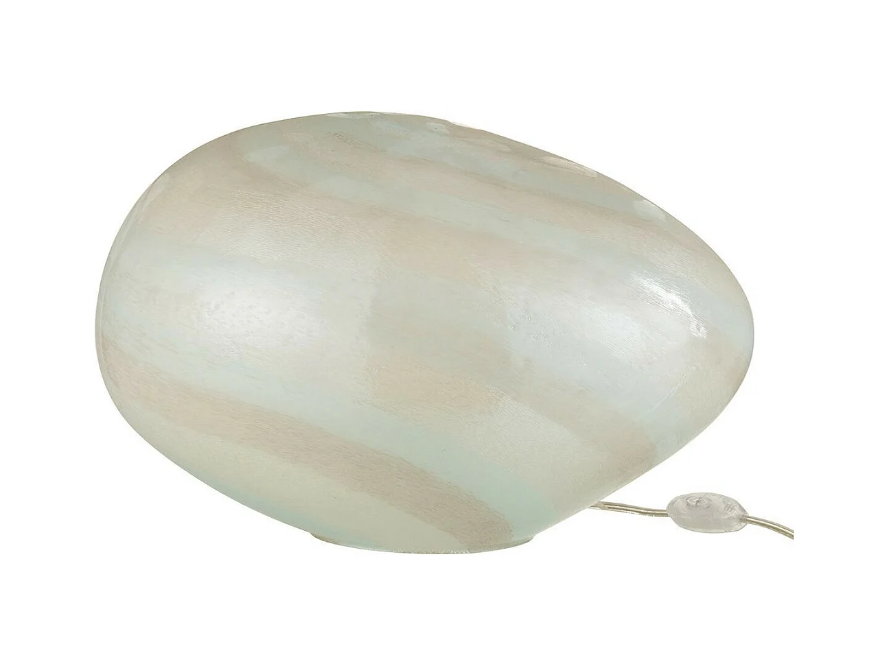 Lampe à Poser Ovale "Pearl" 40cm Blanc