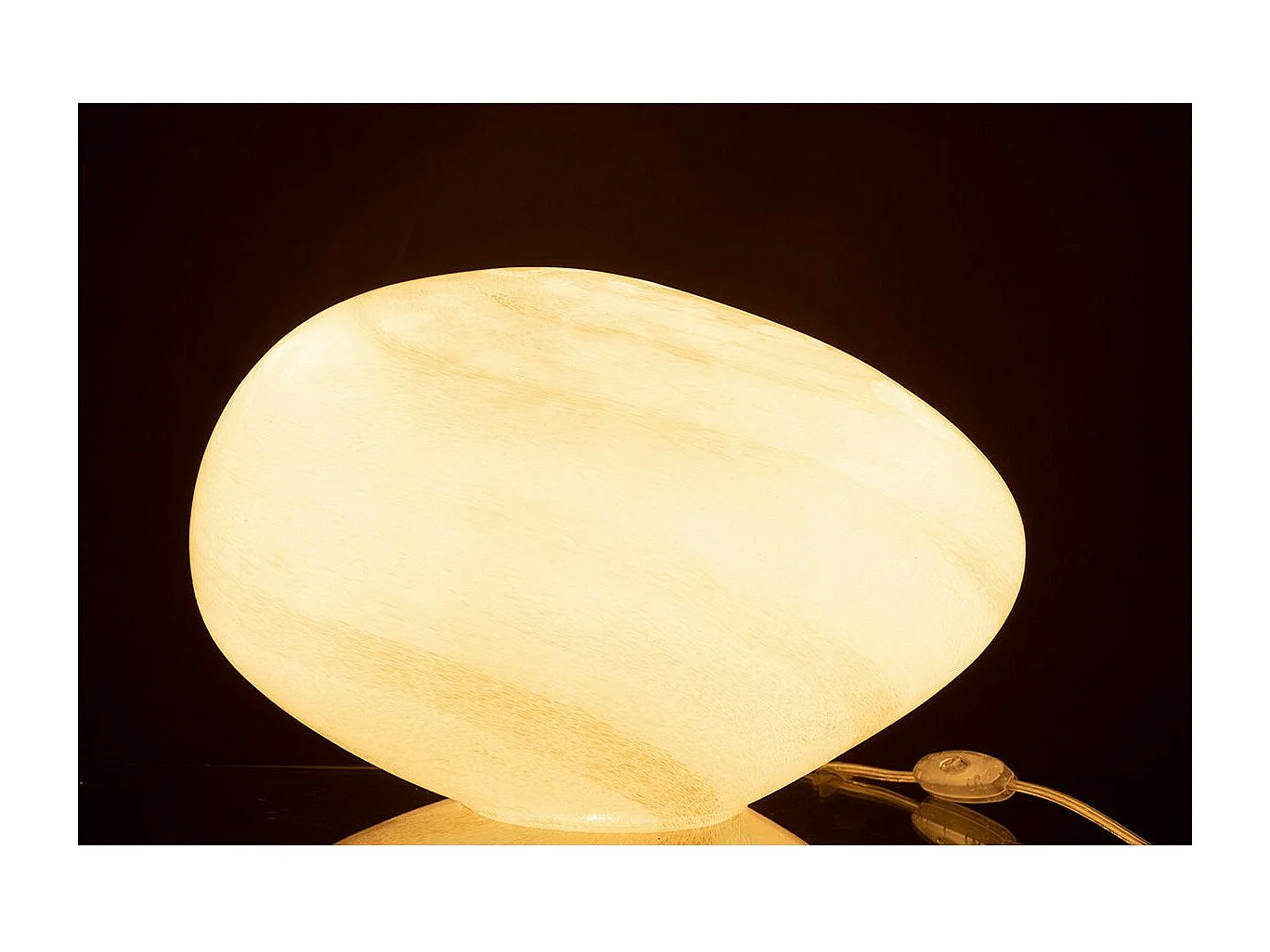 Lampe à Poser Ovale "Pearl" 40cm Blanc