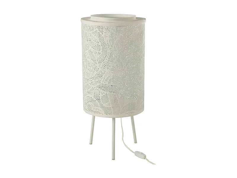 Lampe à Poser en Métal "Perforée" 65cm Blanc