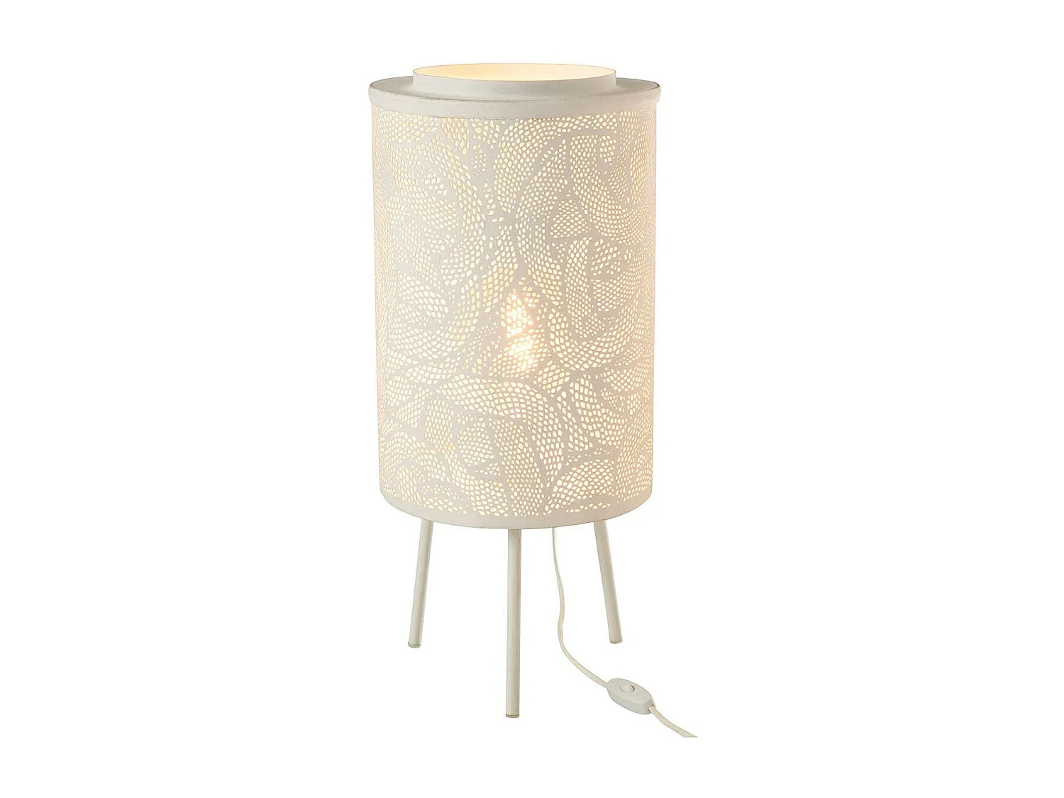 Lampe à Poser en Métal "Perforée" 65cm Blanc