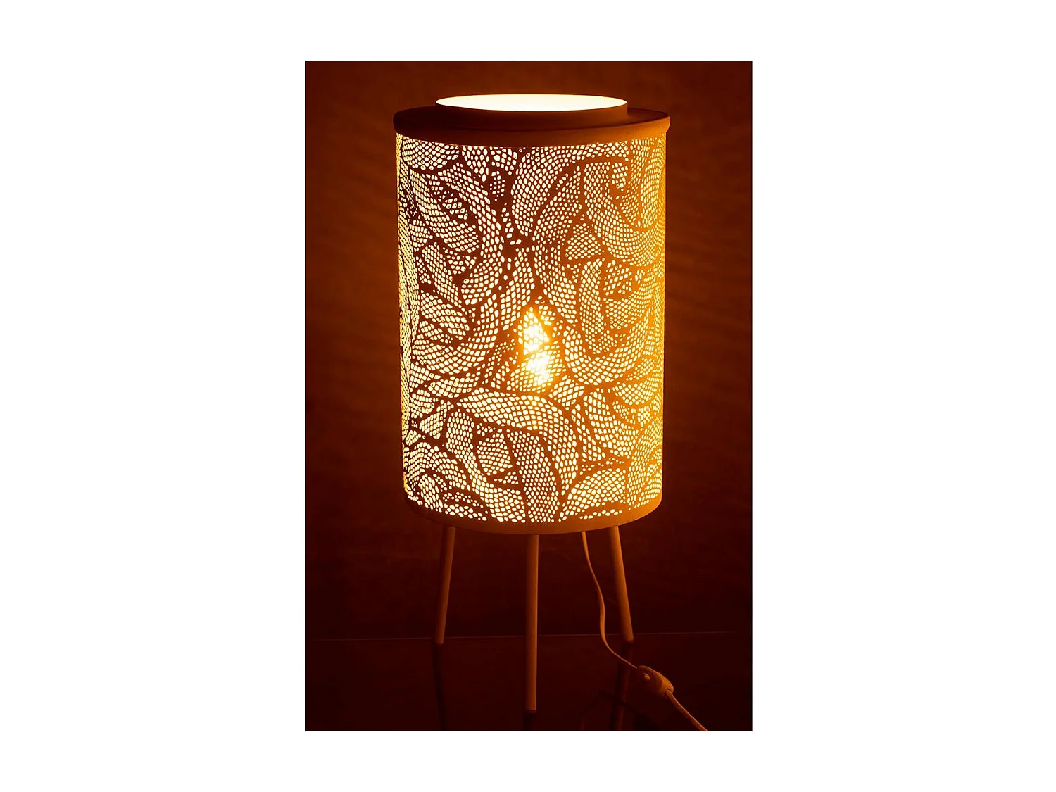 Lampe à Poser en Métal "Perforée" 65cm Blanc