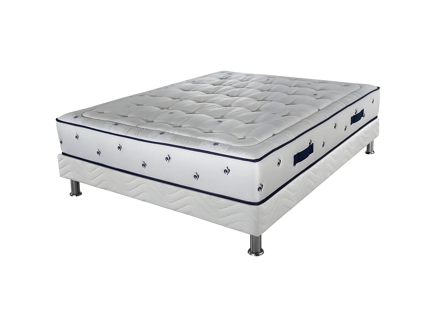 Matelas Gallus+sommier 160x200 Ressorts ensachés - Hauteur 27 cm - Soutien très ferme