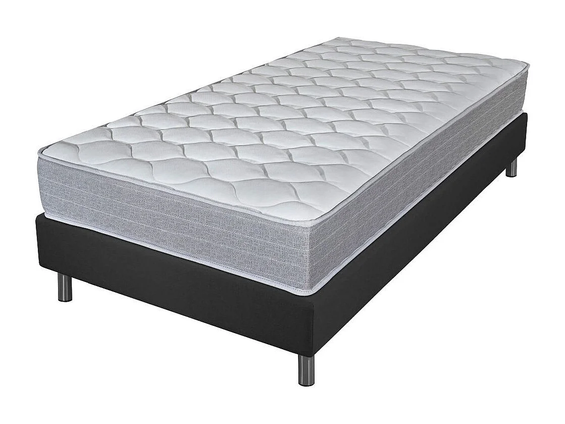 Matelas et sommier 90x190 Madere - Newkit - Soutien ferme - Sommier démonté - Gris