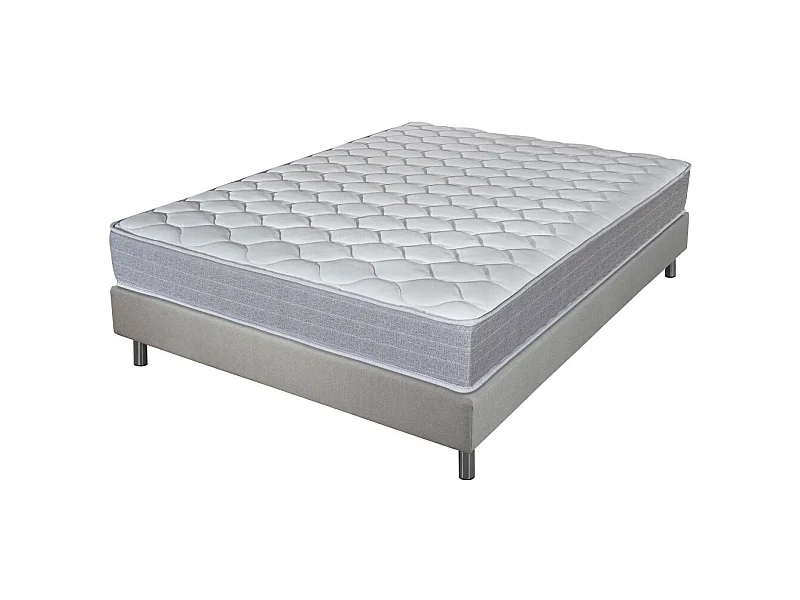 Matelas et sommier 160x200 Madere - Newkit - Soutien ferme - Sommier démonté - Lin