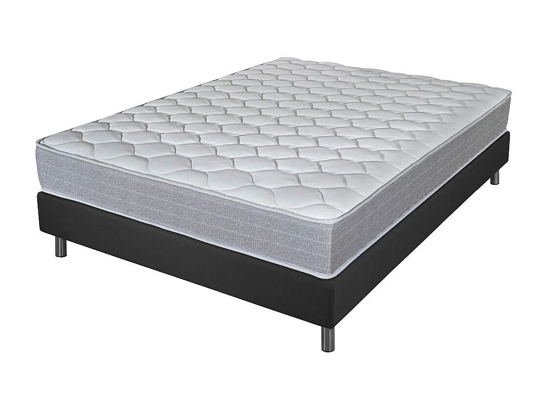 Matelas et sommier 140x190 Madere - Newkit - Soutien ferme - Sommier démonté - Gris