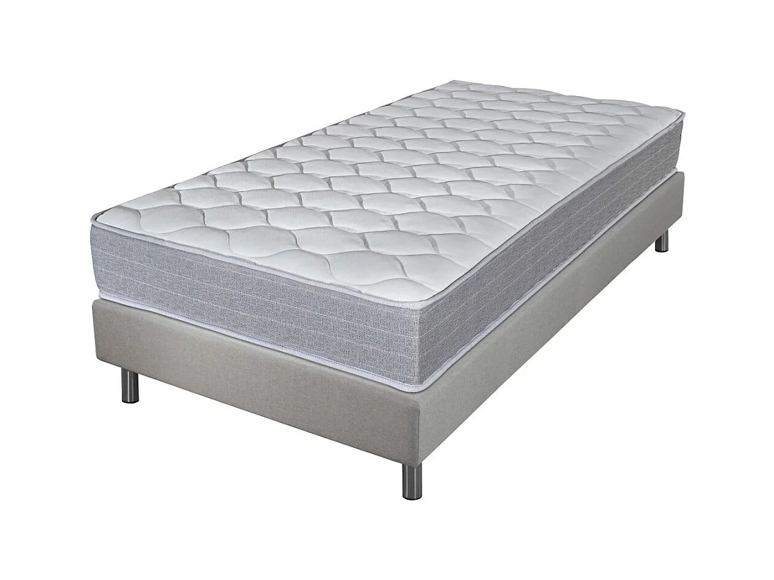 Matelas et sommier 90x190 Madere - Newkit - Soutien ferme - Sommier démonté - Lin