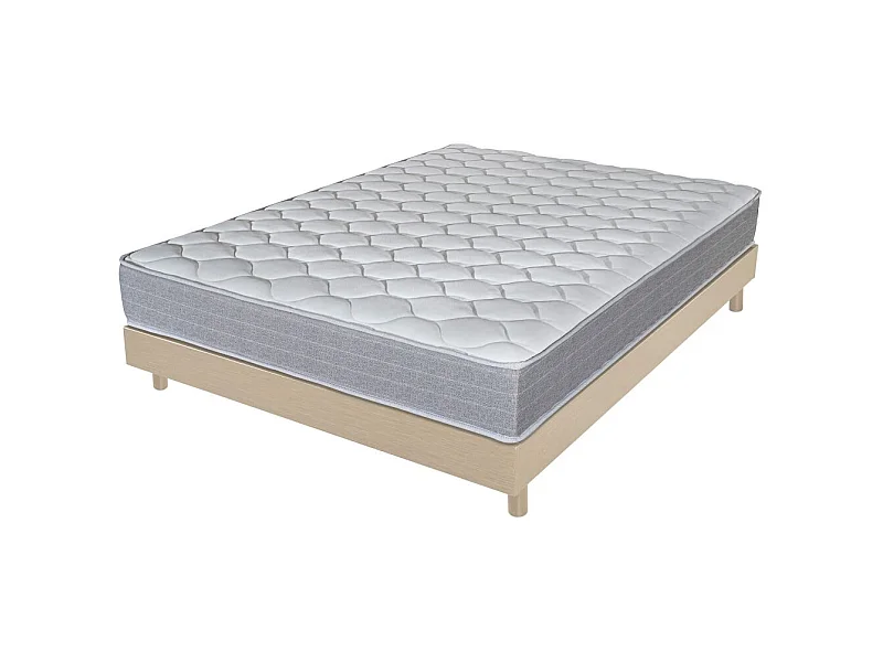 Matelas + sommier 160x200 Madere - Decokit - Soutien ferme - Sommier démonté - Chêne