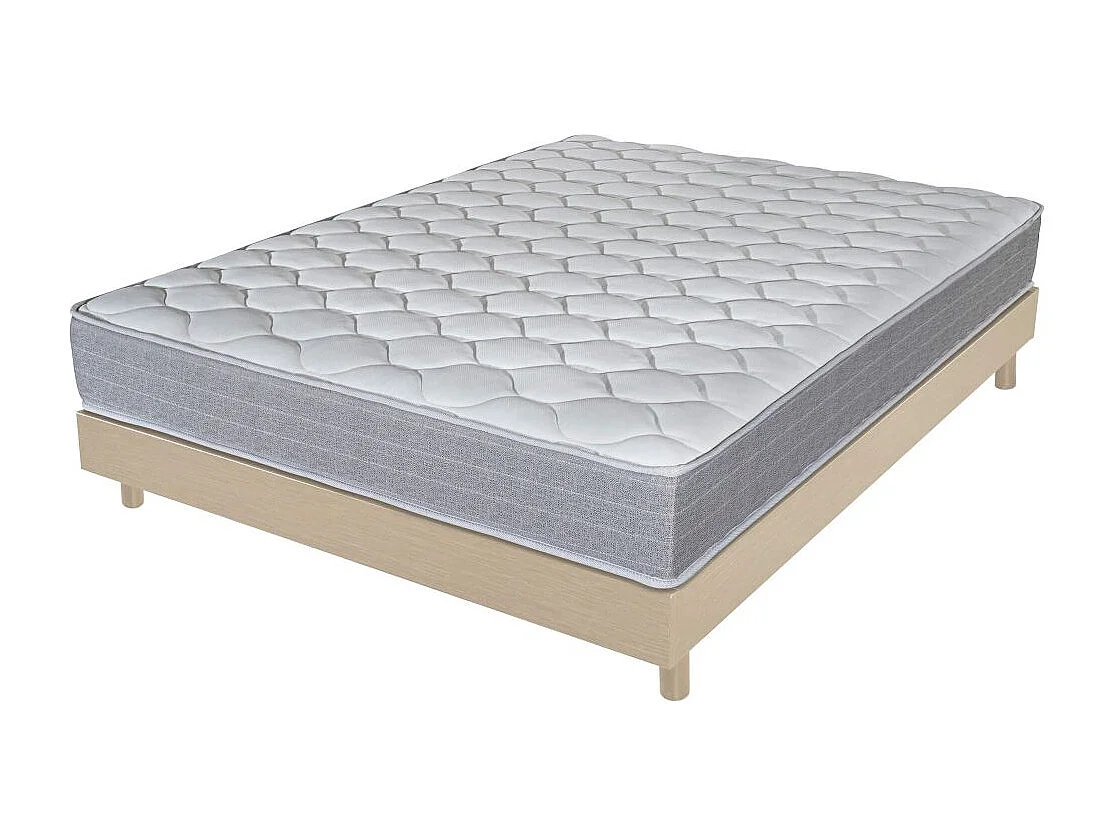 Matelas + sommier 160x200 Madere - Decokit - Soutien ferme - Sommier démonté - Chêne
