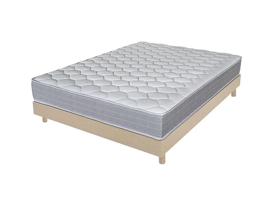Matelas + sommier 160x200 Madere - Decokit - Soutien ferme - Sommier démonté - Chêne