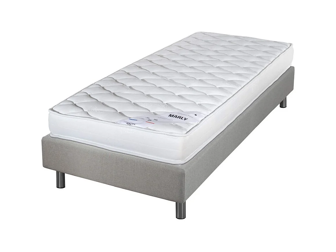 Matelas et sommier 90x190 Marly - Newkit - Soutien ferme - Sommier démonté - Lin
