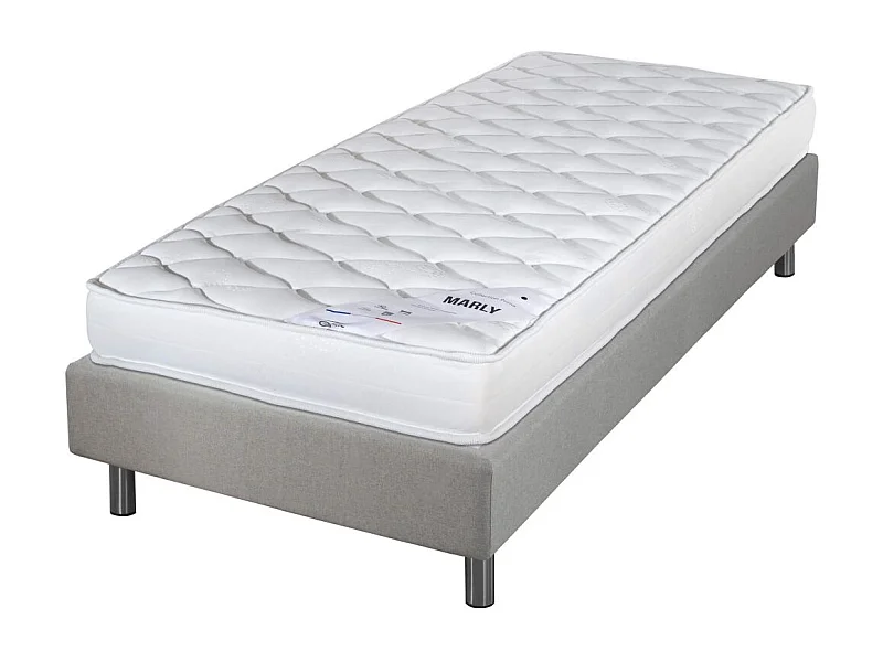 Matelas et sommier 90x190 Marly - Newkit - Soutien ferme - Sommier démonté - Lin
