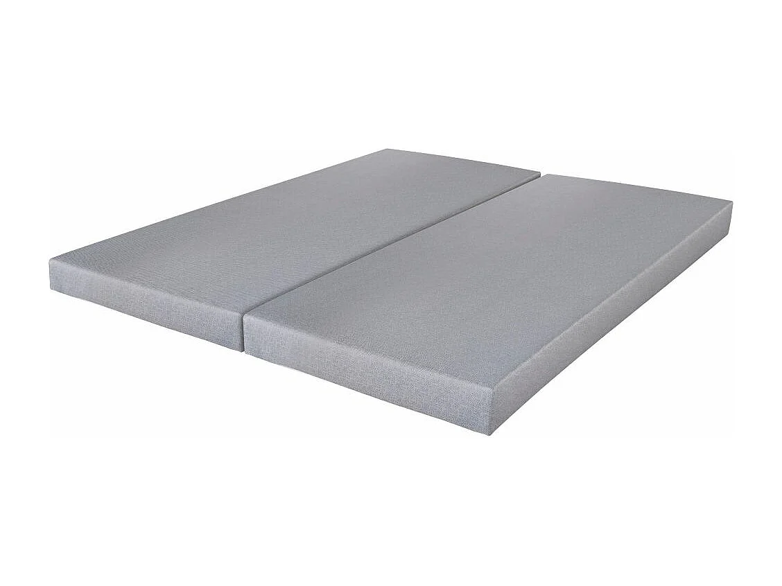 Sommier déco SR9 - Gris clair 2x90x190 - Lattes bois - H.13 cm - Made in France