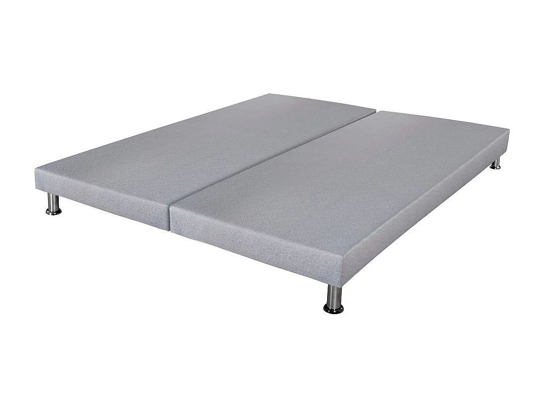 Sommier déco SR9 + pieds - Gris clair 2x80x200 - Lattes bois massif - H.13 cm