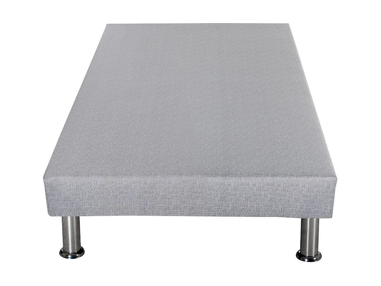 Sommier déco SR9 + pieds - Gris clair 90x190 - Lattes bois - H.13 cm - Made in France