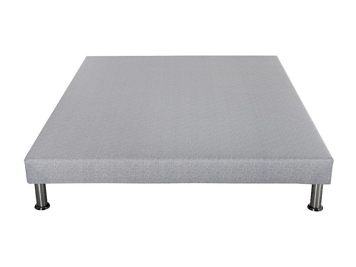 Sommier déco SR9 + pieds - Gris clair 140x190 - Lattes bois - H.13 cm - Made in France