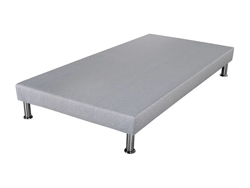 Sommier déco SR9 + pieds - Gris clair 80x200 - Lattes bois - H.13 cm - Made in France