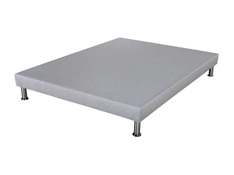 Sommier déco SR9 + pieds - Gris clair 160x200 - Lattes bois - H.13 cm - Made in France