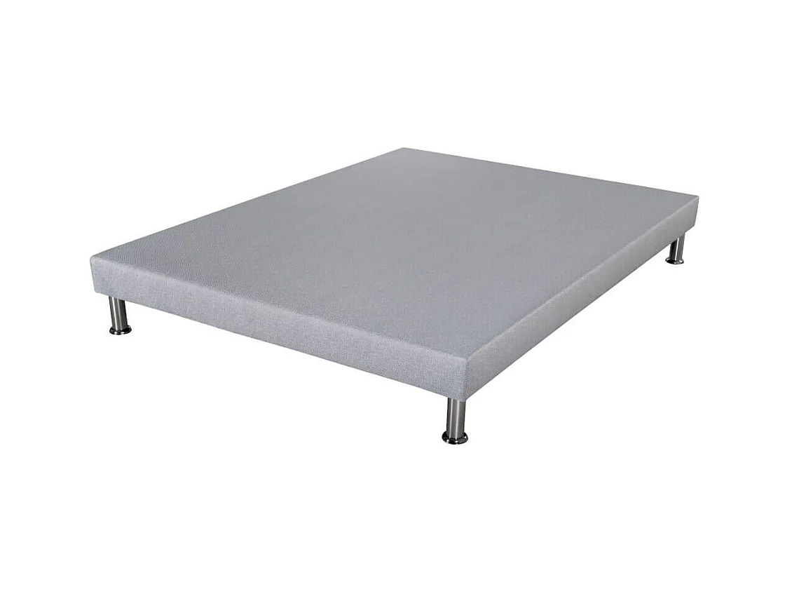 Sommier déco SR9 + pieds - Gris clair 160x200 - Lattes bois - H.13 cm - Made in France