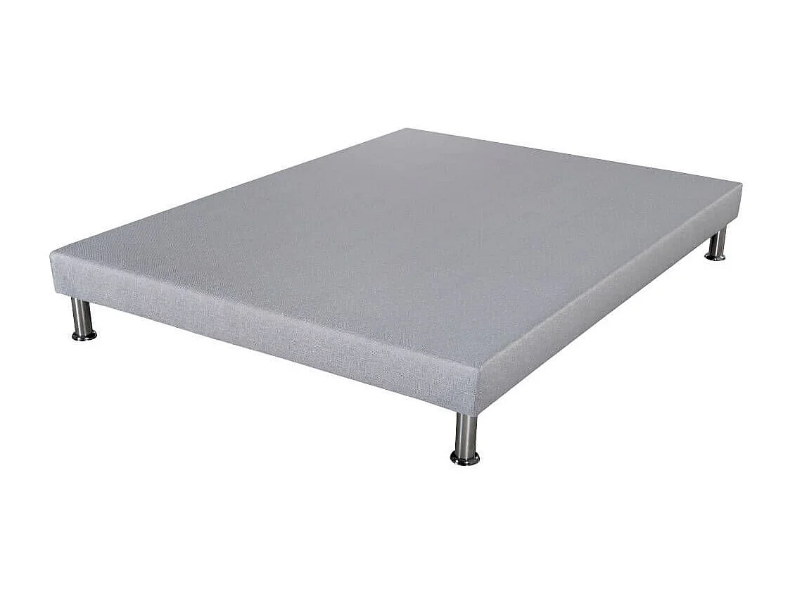Sommier déco SR9 + pieds - Gris clair 160x200 - Lattes bois - H.13 cm - Made in France