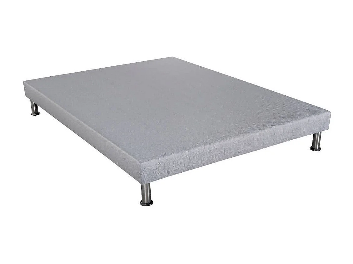 Sommier déco SR9 + pieds - Gris clair 160x200 - Lattes bois - H.13 cm - Made in France