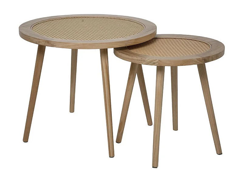 Table d'appoint en bois de couleur naturelle. 60x45cm