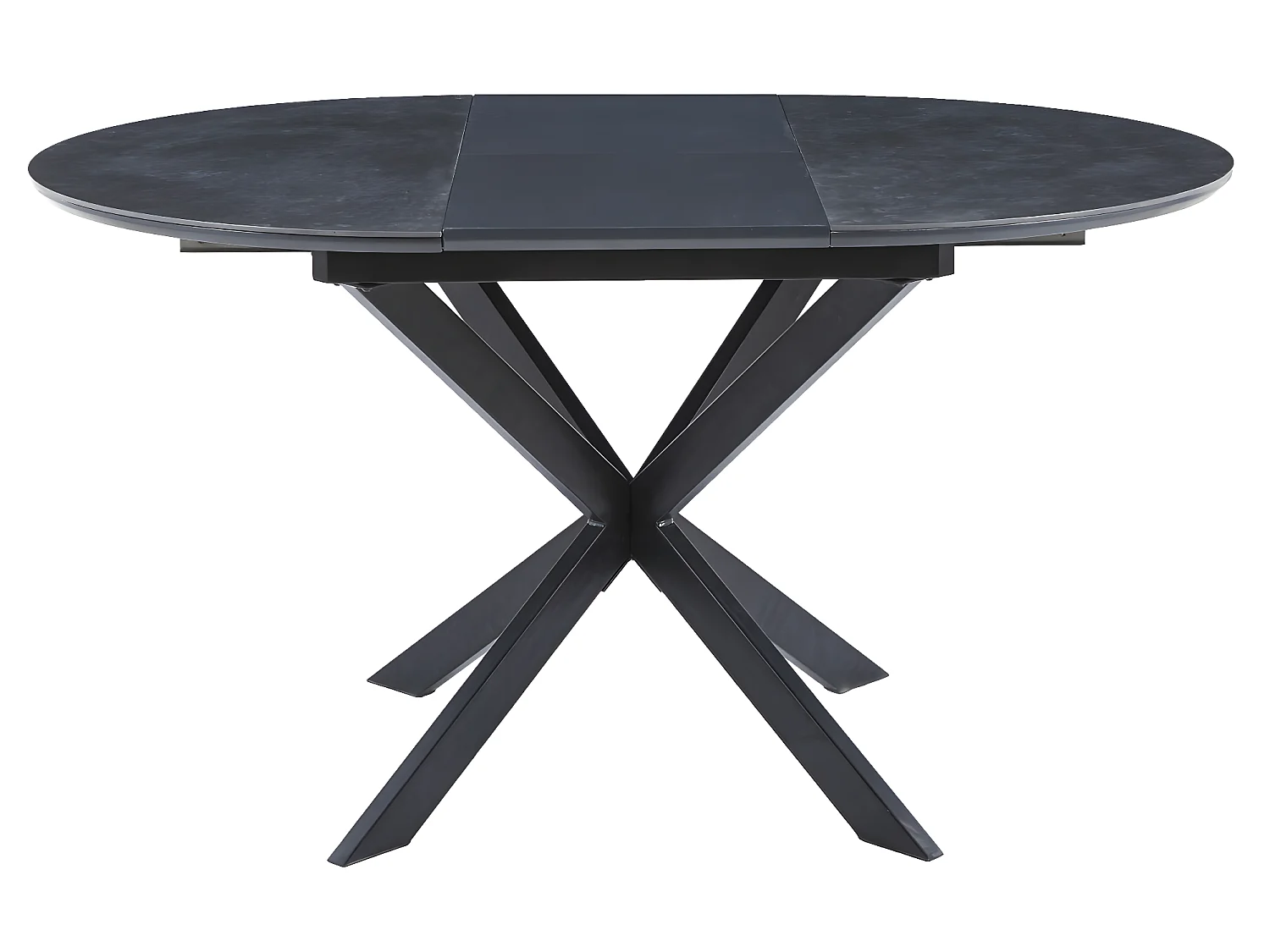 Table à manger ronde extensible en céramique coloris noir / pieds noir