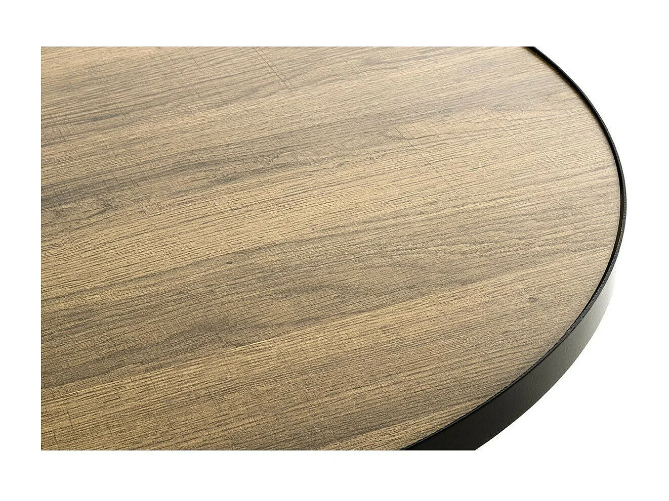 Table d'Appoint Design "Qanaq" 40cm Noir & Chêne