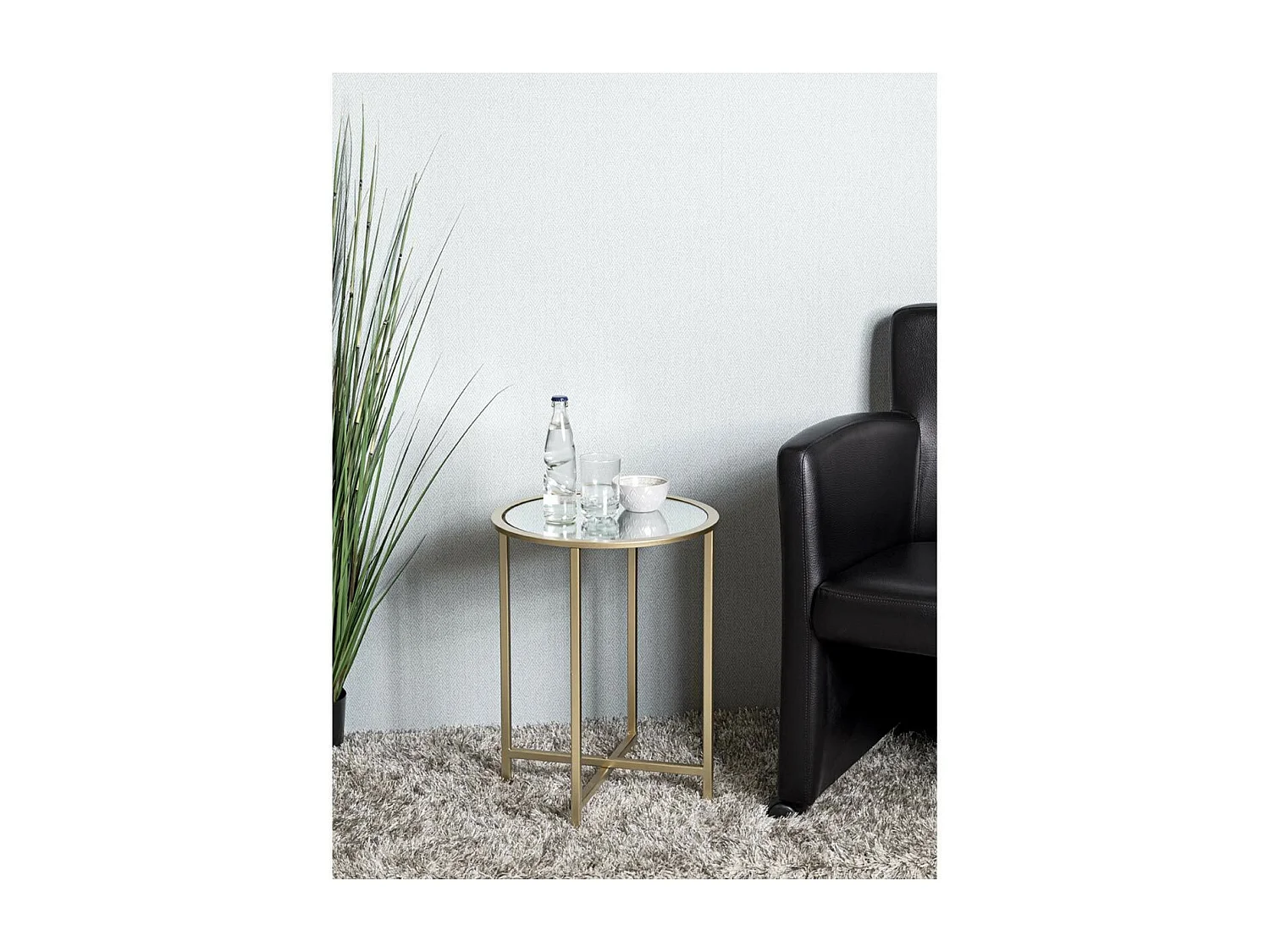 Table d'Appoint Design "Miroir" 53cm Or