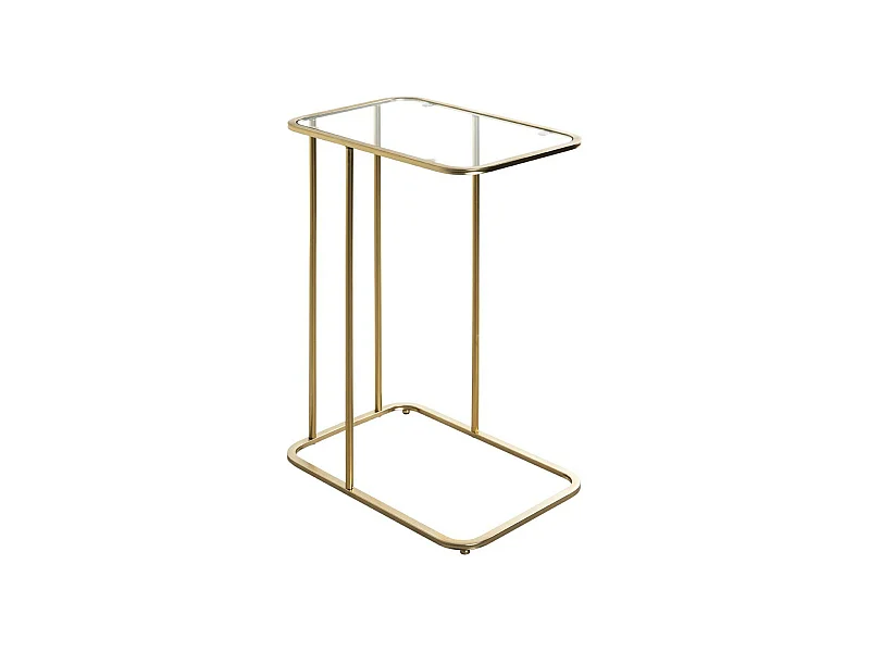 Table d'Appoint Design "Verre Trempé" 65cm Or