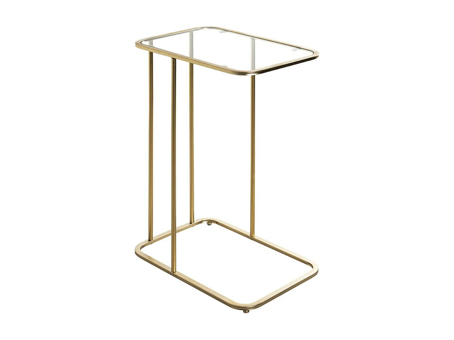 Table d'Appoint Design "Verre Trempé" 65cm Or