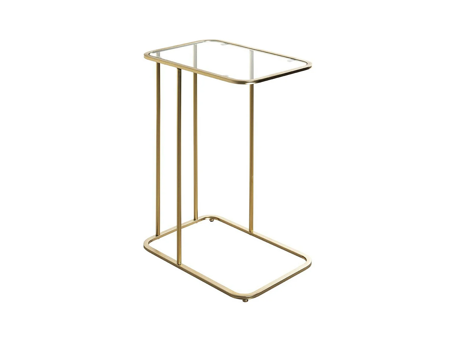 Table d'Appoint Design "Verre Trempé" 65cm Or