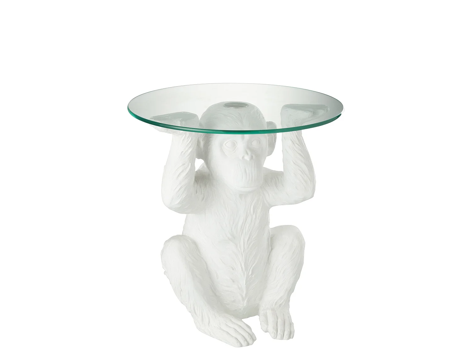 Table d'Appoint Design "Singe" 49cm Blanc