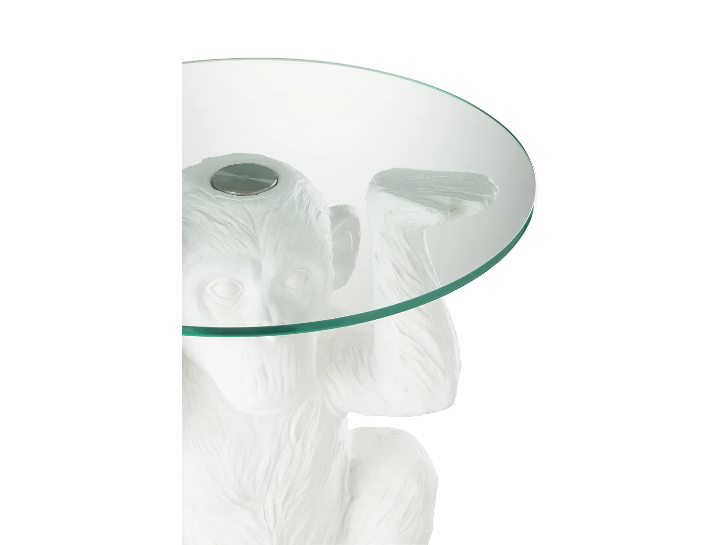 Table d'Appoint Design "Singe" 49cm Blanc