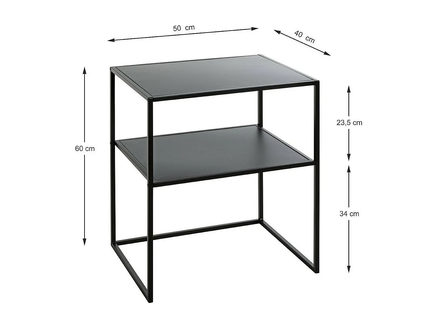 Table d'Appoint en Métal "Cromano" 60cm Noir
