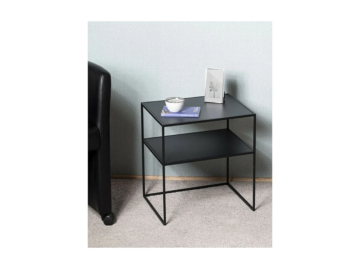 Table d'Appoint en Métal "Cromano" 60cm Noir