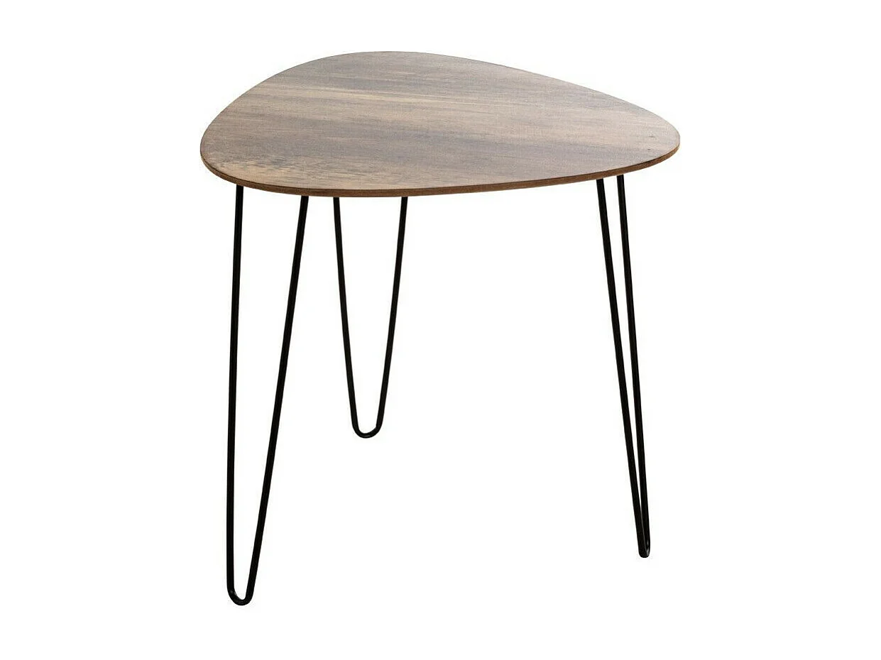 Table d'Appoint Design "Ricio" 48cm Noir & Chêne