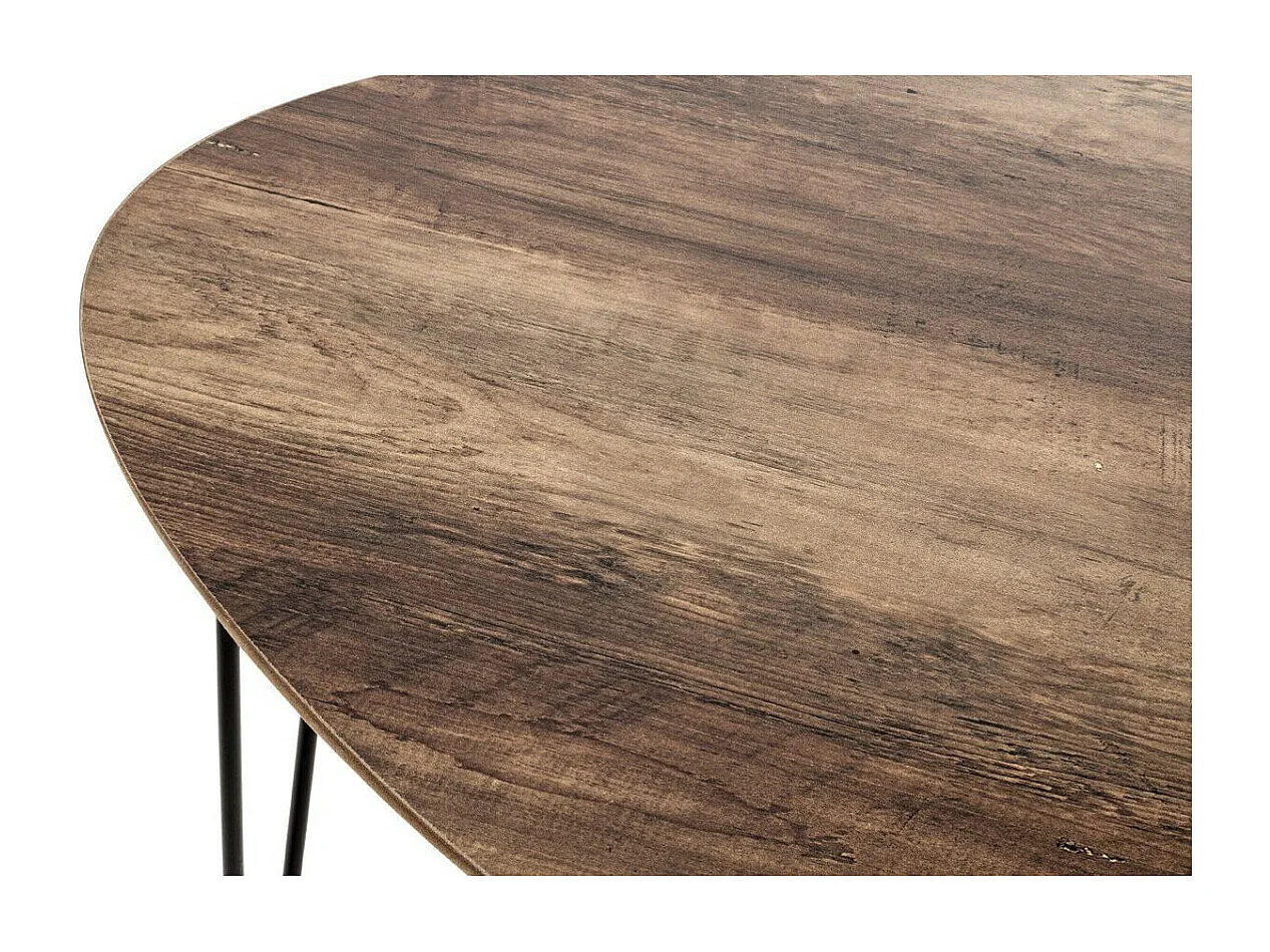 Table d'Appoint Design "Ricio" 48cm Noir & Chêne