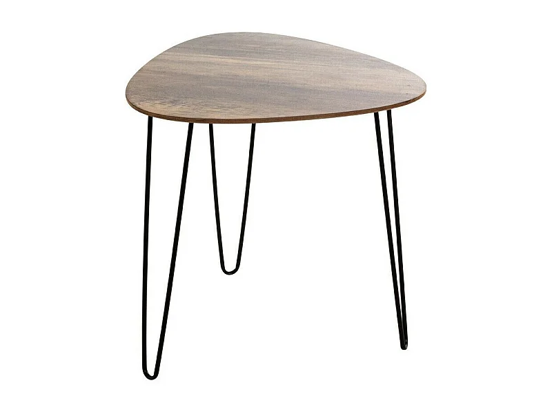 Table d'Appoint Design "Ricio" 48cm Noir & Chêne